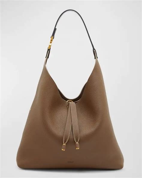 chloe marcie pure nut|Chloe Marcie Hobo Bag in Grained Leather .